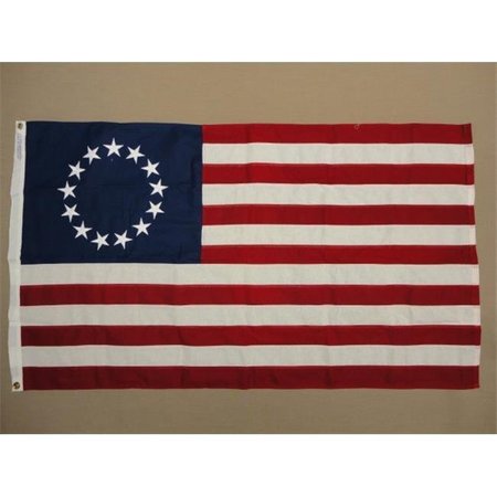ANNIN FLAGMAKERS Annin Flagmakers 318100 Betsy Ross with Embroidered Stars Cotton Bunting-3 ft. X 5 ft. 318100